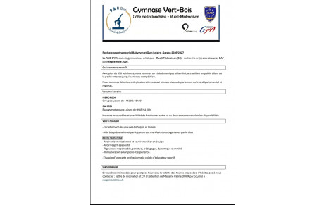 Recherche entraîneur